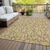 9' X 12' Gold And Gray Geometric Washable Indoor Outdoor Area Rug