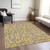 9' X 12' Gold And Gray Geometric Washable Indoor Outdoor Area Rug
