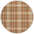 8' Brown Black And Beige Round Plaid Washable Indoor Outdoor Area Rug