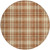 8' Brown Black And Beige Round Plaid Washable Indoor Outdoor Area Rug