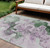 9' X 12' Sage And Lavender Abstract Washable Indoor Outdoor Area Rug