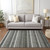 8' X 10' Gray Charcoal And Ivory Striped Washable Indoor Outdoor Area Rug