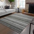 8' X 10' Gray Charcoal And Ivory Striped Washable Indoor Outdoor Area Rug