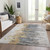 9' X 12' Ivory Charcoal And Silver Abstract Washable Indoor Outdoor Area Rug