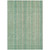 8' X 10' Aqua Beige And Teal Blue Striped Washable Indoor Outdoor Area Rug