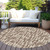 8' Brown Tan And Beige Round Abstract Washable Indoor Outdoor Area Rug