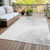 9' X 12' Gray And Ivory Abstract Washable Indoor Outdoor Area Rug - Gray, Ivory