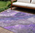 8' X 10' Lavender And Ivory Floral Washable Indoor Outdoor Area Rug - Lavender, Ivory