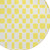 8' Yellow And Gray Round Geometric Washable Indoor Outdoor Area Rug