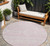 8' Pink And Ivory Round Southwestern Washable Indoor Outdoor Area Rug