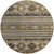 8' Chocolate Taupe And Gold Round Tribal Washable Indoor Outdoor Area Rug