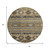 8' Chocolate Taupe And Gold Round Tribal Washable Indoor Outdoor Area Rug