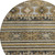 8' Chocolate Taupe And Gold Round Tribal Washable Indoor Outdoor Area Rug