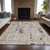 10' X 14' Linen And Gold Abstract Washable Indoor Outdoor Area Rug