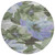 8' Olive Green And Fern Green Round Floral Washable Indoor Outdoor Area Rug