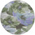 8' Olive Green And Fern Green Round Floral Washable Indoor Outdoor Area Rug