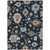 8' X 10' Black Blue And Ivory Floral Washable Indoor Outdoor Area Rug