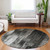 8' Gray And Black Round Abstract Washable Indoor Outdoor Area Rug
