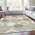 9' X 12' Beige Taupe And Ivory Ogee Washable Indoor Outdoor Area Rug