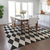 9' X 12' Black Geometric Washable Indoor Outdoor Area Rug