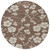 8' Brown And Beige Round Floral Washable Indoor Outdoor Area Rug - 880016448757