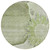 8' Artichoke Green And Gray Round Floral Washable Indoor Outdoor Area Rug
