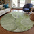 8' Artichoke Green And Gray Round Floral Washable Indoor Outdoor Area Rug