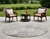 8' Taupe And Ivory Round Patchwork Washable Indoor Outdoor Area Rug