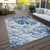 9' X 12' Navy Blue And Ivory Abstract Washable Indoor Outdoor Area Rug - Navy Blue, Ivory