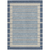 9' X 12' Navy Blue And Denim Blue Striped Washable Indoor Outdoor Area Rug