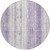 8' Purple And Ivory Round Striped Washable Indoor Outdoor Area Rug