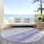 8' Purple And Ivory Round Striped Washable Indoor Outdoor Area Rug