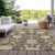 9' X 12' Chocolate And Beige Floral Washable Indoor Outdoor Area Rug - Chocolate, Beige