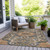 9' X 12' Terra Cotta And Charcoal Damask Washable Indoor Outdoor Area Rug - Terra Cotta, Charcoal