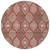 8' Orange Beige And Gray Round Floral Medallion Washable Indoor Outdoor Area Rug