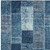 9' X 12' Navy Blue And Sky Blue Patchwork Washable Indoor Outdoor Area Rug