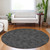 8' Black And Ivory Round Geometric Washable Indoor Outdoor Area Rug Transitional Style - Black, Ivory Color
