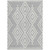 9' X 12' Silver And Ivory Geometric Washable Indoor Outdoor Area Rug Transitional Style - Silver, Ivory Color