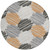 8' Copper Ivory And Gray Round Geometric Washable Indoor Outdoor Area Rug