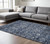 8' X 10' Navy Blue And Sky Blue Oriental Washable Indoor Outdoor Area Rug - Navy Blue, Sky Blue