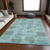 8' X 10' Teal Blue And Aqua Trellis Washable Indoor Outdoor Area Rug