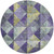 8' Eggplant And Gold Round Geometric Washable Indoor Outdoor Area Rug