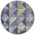 8' Eggplant And Gold Round Geometric Washable Indoor Outdoor Area Rug