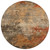8' Khaki Brown And Copper Round Abstract Washable Indoor Outdoor Area Rug