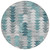 8' Dark Blue Aqua And Gray Round Geometric Washable Indoor Outdoor Area Rug