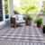 9' X 12' Lavender And Ivory Plaid Washable Indoor Outdoor Area Rug