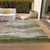 9' X 12' Green And Beige Abstract Washable Indoor Outdoor Area Rug - 880016679649