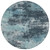 8' Teal Blue And Navy Blue Round Abstract Washable Indoor Outdoor Area Rug - 880016660135