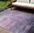 9' X 12' Lavender And Lilac Striped Washable Indoor Outdoor Area Rug
