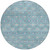 8' Teal Blue And Gray Round Floral Washable Indoor Outdoor Area Rug